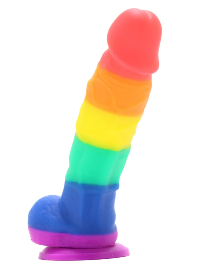 Pride dildo with suction cup base