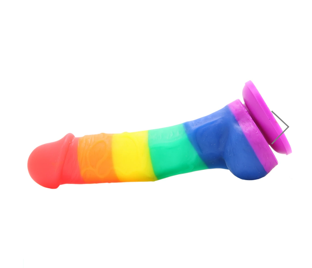 Pride dildo with suction cup base